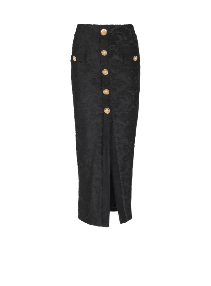 Baroque pattern midi skirt