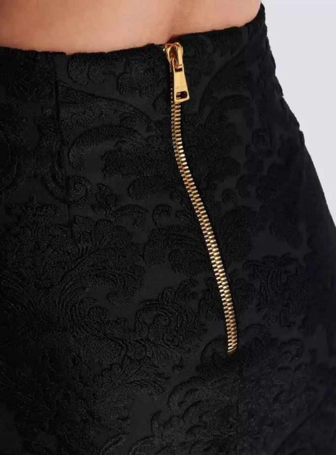 Baroque pattern midi skirt