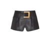 Belted Leather Mini Skirt