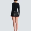 Belted Leather Mini Skirt