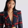 Belted plaid tweed jacket Belted plaid tweed jacket