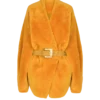 Belted shearling coat