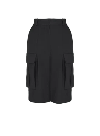 Bermuda shorts in grain de poudre wool