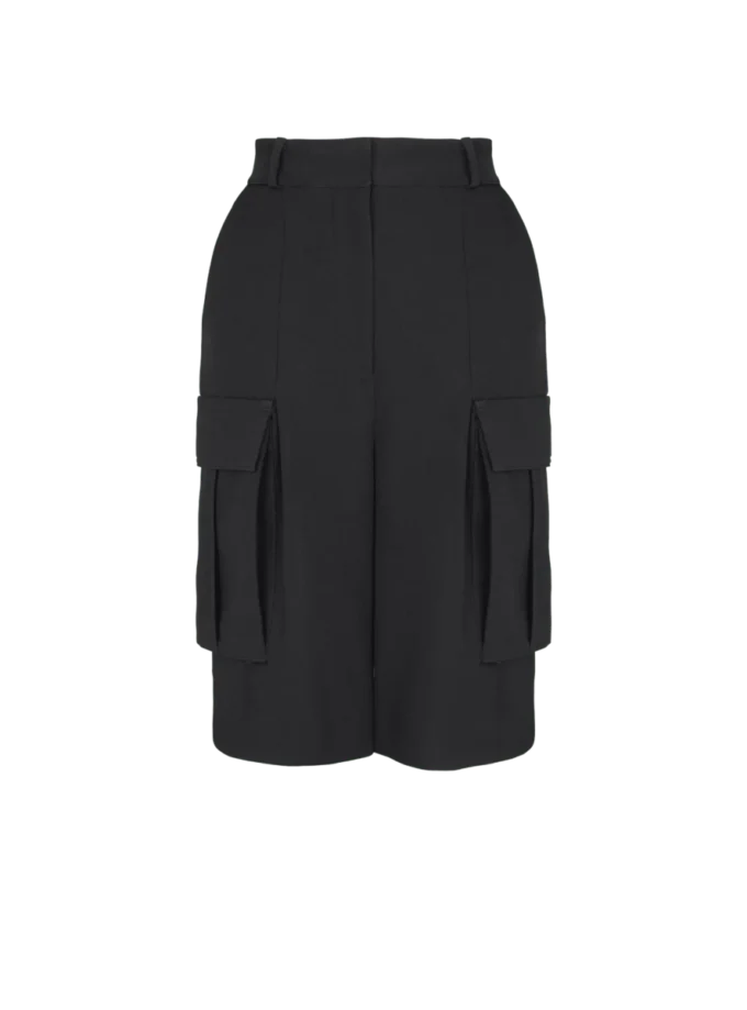 Bermuda shorts in grain de poudre wool