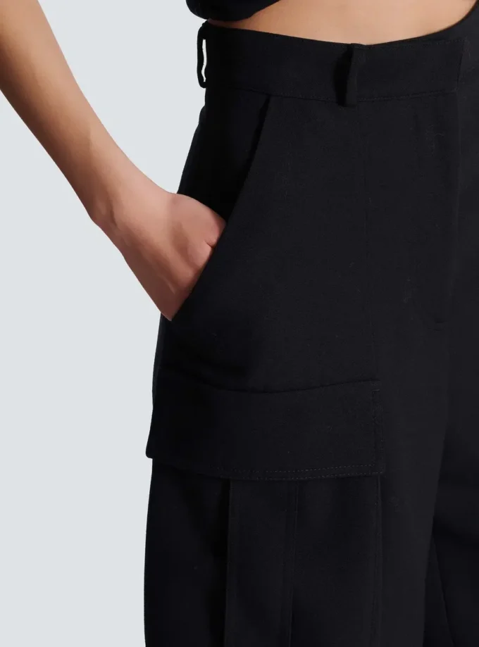 Bermuda shorts in grain de poudre wool