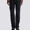 Biker jeans in black vintage denim