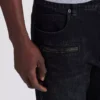 Biker jeans in black vintage denim