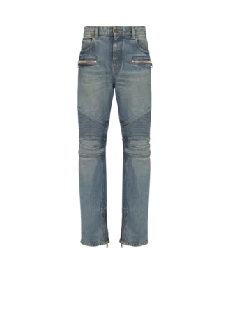 Biker jeans in vintage denim