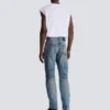 Biker jeans in vintage denim