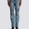 Biker jeans in vintage denim