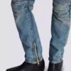 Biker jeans in vintage denim