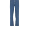 Blue denim straight-cut jeans