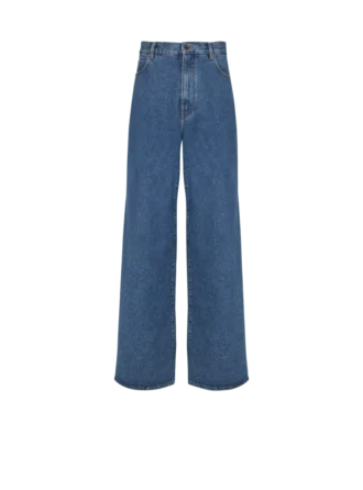 Blue denim wide-leg jeans