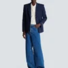 Blue denim wide-leg jeans