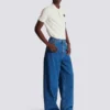 Blue denim wide-leg jeans