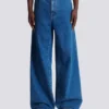 Blue denim wide-leg jeans