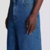 Blue denim wide-leg jeans