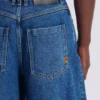 Blue denim wide-leg jeans