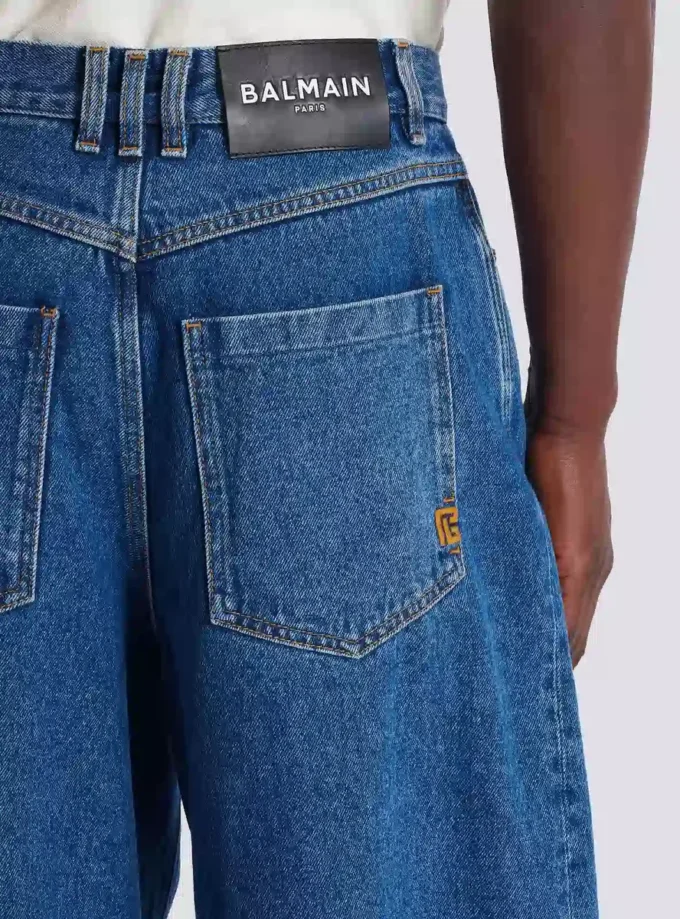 Blue denim wide-leg jeans