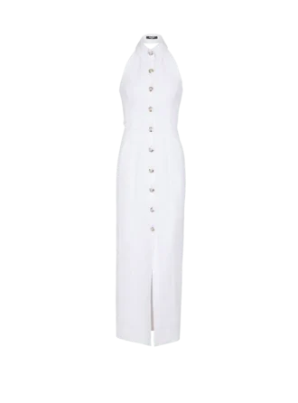 Bodycon backless poplin dress