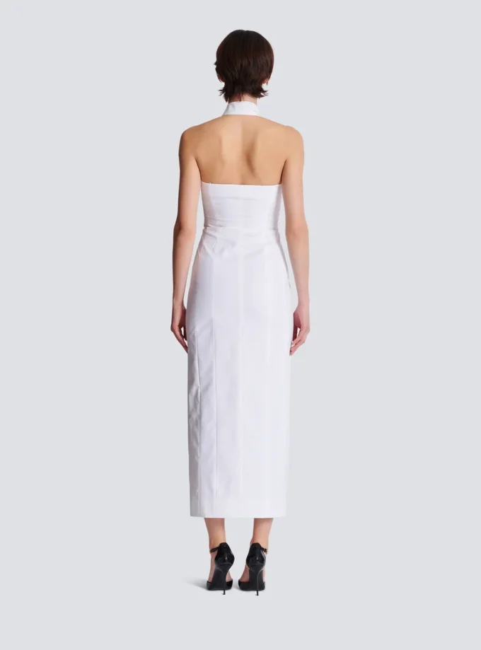 Bodycon backless poplin dress Bodycon backless poplin dress