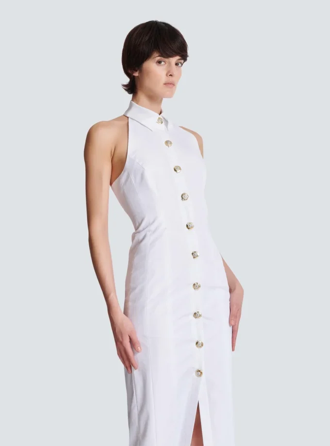 Bodycon backless poplin dress Bodycon backless poplin dress