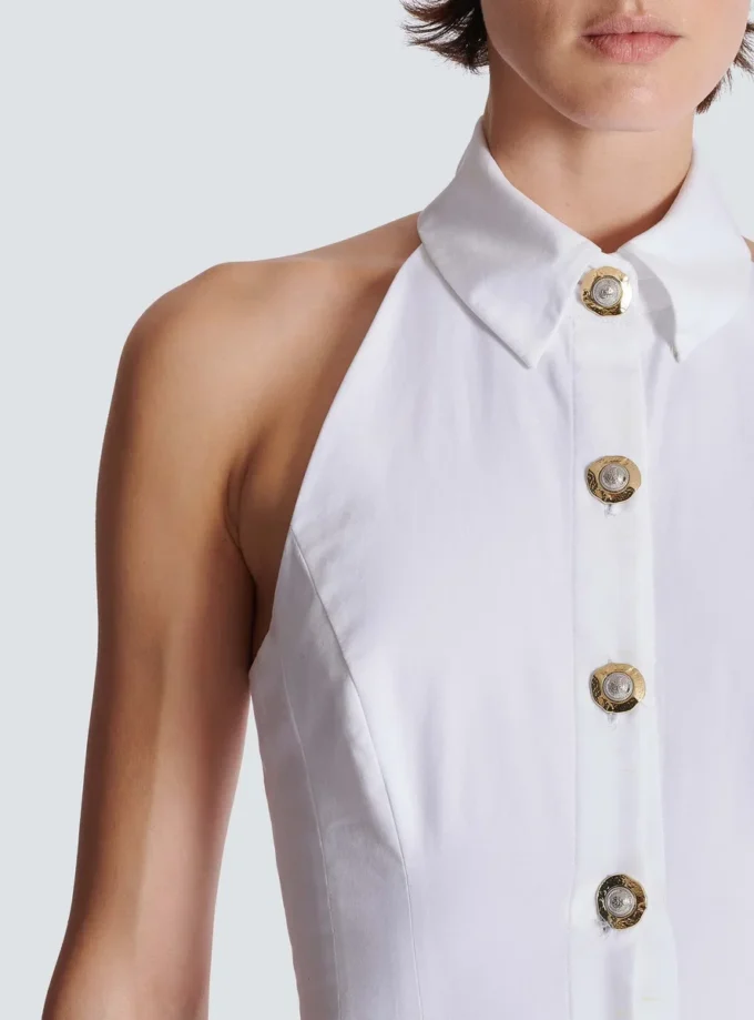 Bodycon backless poplin dress Bodycon backless poplin dress