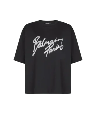 Boxy T-shirt with Balmain Paris Brush print