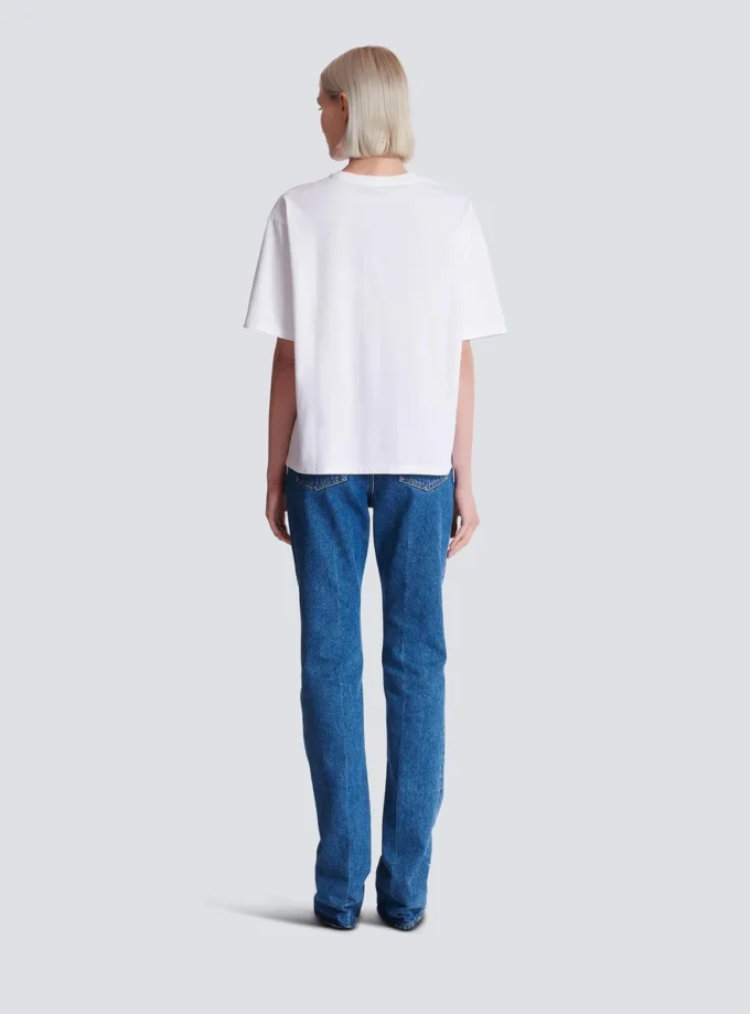 Boxy T-shirt with Balmain Paris Brush print
