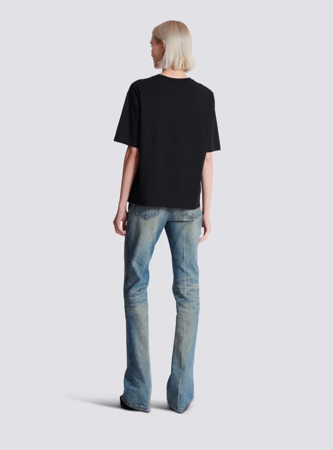 Boxy T-shirt with Balmain Paris Brush print