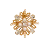 Brandebourg bead and crystal brooch