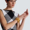 Brass chain cuff bracelet