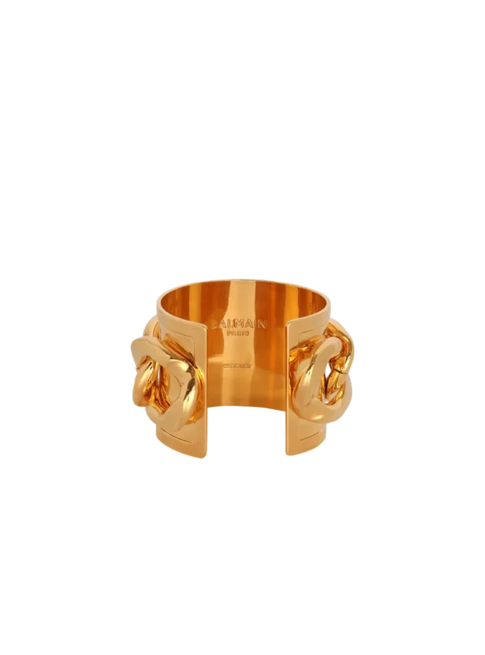 Brass chain cuff bracelet