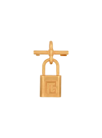Brass Pulse padlock brooch