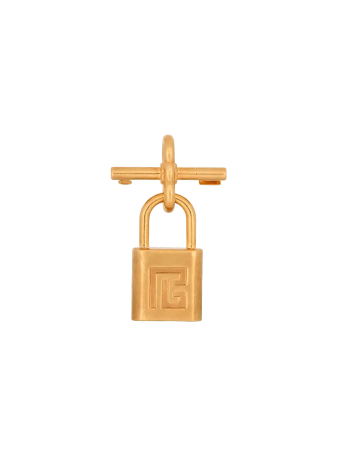 Brass Pulse padlock brooch