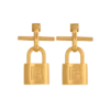 Brass Pulse padlock earrings