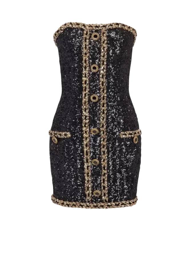 Bustier dress with sequin embroidery Bustier dress with sequin embroidery