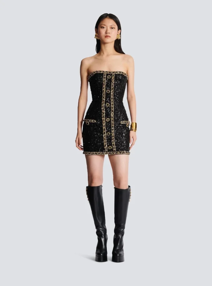 Bustier dress with sequin embroidery Bustier dress with sequin embroidery