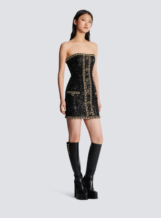 Bustier dress with sequin embroidery Bustier dress with sequin embroidery