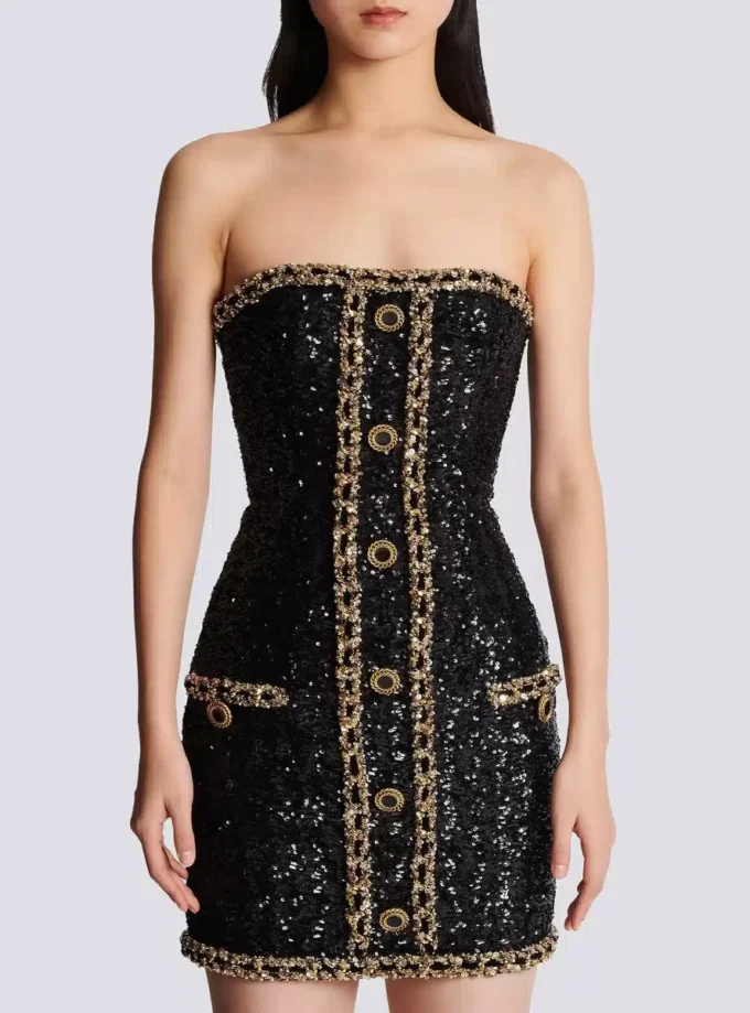 Bustier dress with sequin embroidery Bustier dress with sequin embroidery