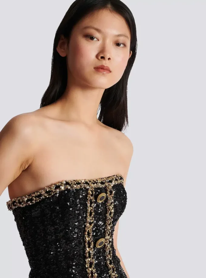 Bustier dress with sequin embroidery Bustier dress with sequin embroidery