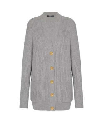 Buttoned cashmere cardigan