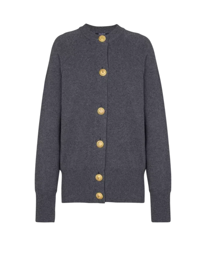 Buttoned eco-cashmere cardigan Buttoned eco-cashmere cardigan