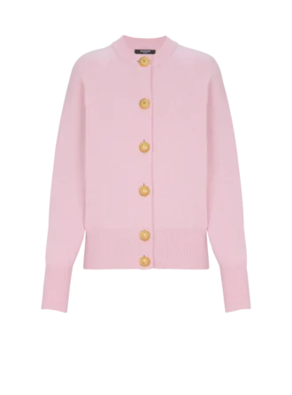 Buttoned eco-cashmere cardigan