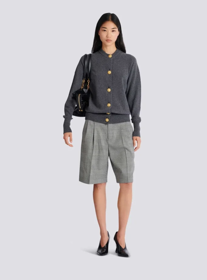 Buttoned eco-cashmere cardigan Buttoned eco-cashmere cardigan