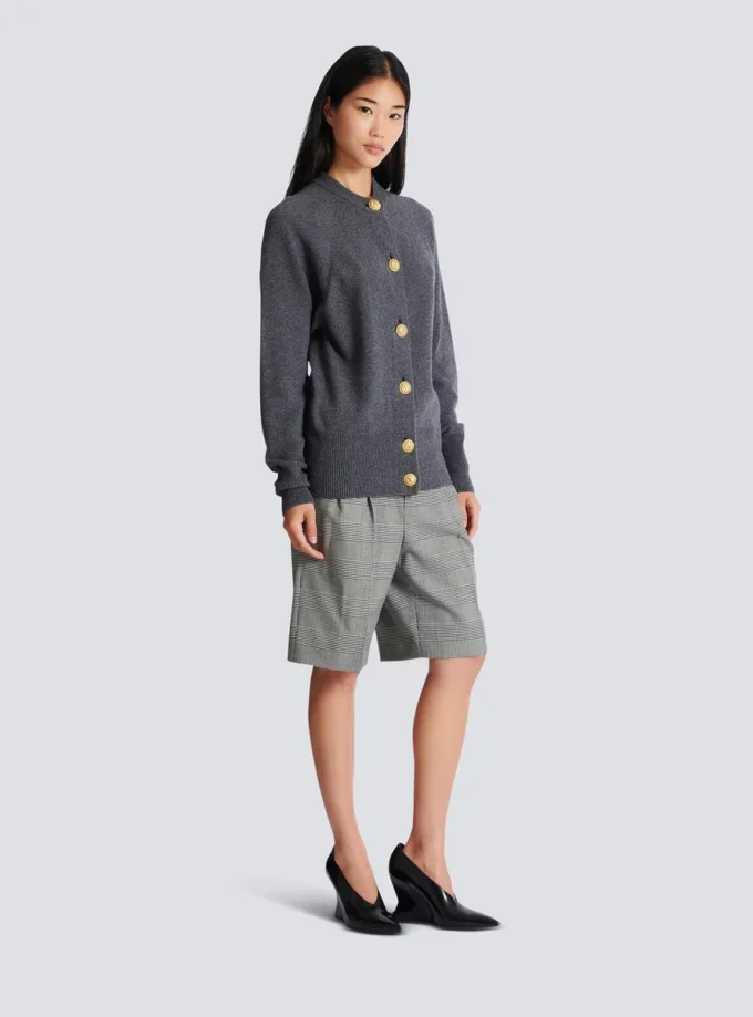 Buttoned eco-cashmere cardigan Buttoned eco-cashmere cardigan
