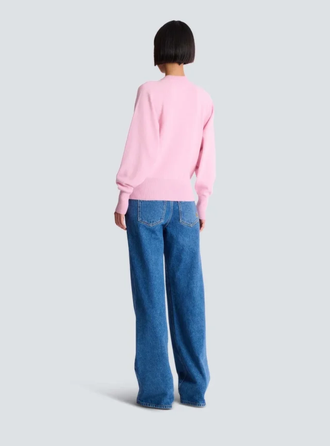 Buttoned eco-cashmere cardigan