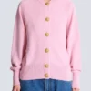 Buttoned eco-cashmere cardigan