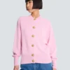 Buttoned eco-cashmere cardigan