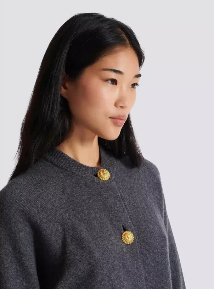 Buttoned eco-cashmere cardigan Buttoned eco-cashmere cardigan